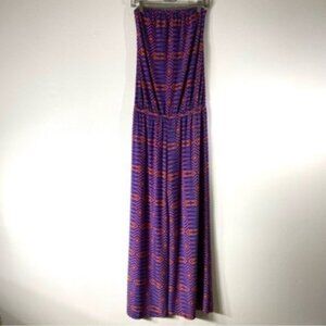 Demerara Women’s Tall Geometric Pattern Wide Leg Strapless Jumpsuit. Size Small